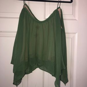 Green crop top